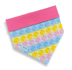 Bandana Pop it pastel dupla face rosa para pet