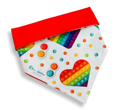 Bandana Pop it dupla face vermelha para pet