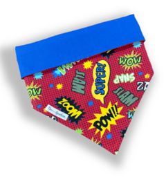 Bandana quadrinhos dupla face azul para pet