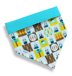 Bandana quadrinhos de Páscoa dupla face tiffany para pet