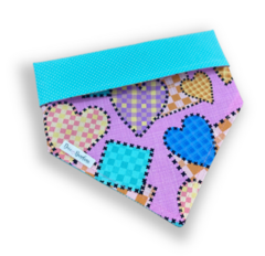 Bandana retalho caipira dupla face tiffany bolinhas para pet