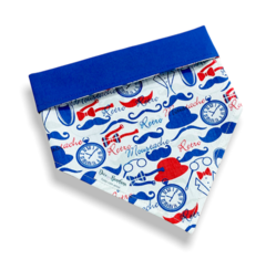 Bandana Retrô dupla face azul para pet
