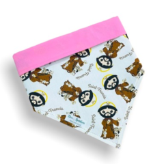 Bandana São Francisco dupla face rosa para pet