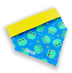 Bandana sapinho príncipe dupla face amarelo para pet