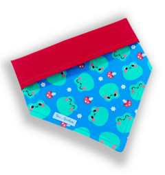 Bandana sapinho dupla face vermelho para pet
