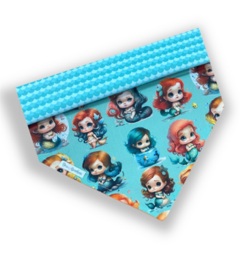 Bandana sereia baby dupla face escama para pet