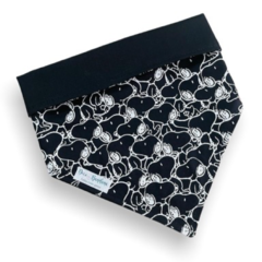 Bandana Snoopy perfil dupla face preta para pet