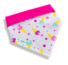 Bandana sorvetes dupla face rosa para pet