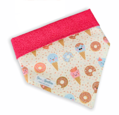 Bandana sorvete sorrisinho dupla face rosa