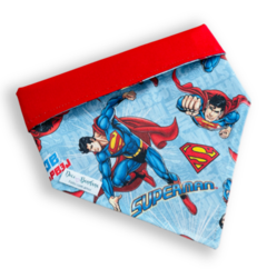 Bandana Super-Homem dupla face vermelha para pet