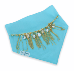 Bandana tiffany com colar dourado