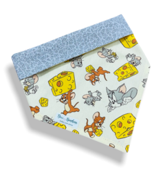 Bandana Tom & Jerry dupla face cinza para pet