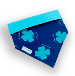 Bandana trevo da sorte dupla face verde para pet