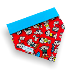 Bandana Turma da Mônica dupla face azul para pet