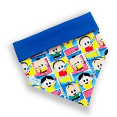 Bandana Turma da Mônica toy dupla face azul para pet