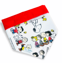 Bandana Turma do Snoopy dupla face vermelha para pet