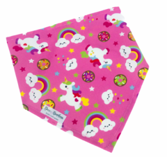 Bandana unicórnio fundo rosa