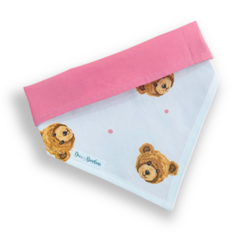 Bandana ursinha rostinho dupla face rosa para pet