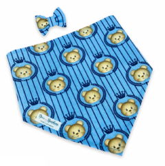 Conjunto bandana ursinho príncipe e laço
