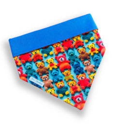 Bandana ursinhos 3D dupla face azul para pet