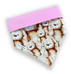 Bandana ursinhos de pelúcia dupla face rosa para pet - comprar online