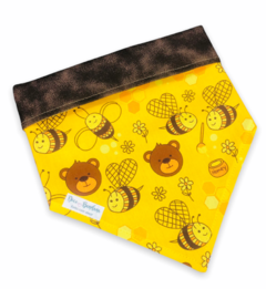Bandana ursinhos abelhas dupla face marrom - comprar online