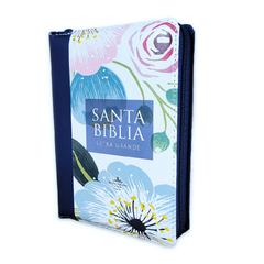 Biblia RVR 04 simil cuero flores c/cierre e índice