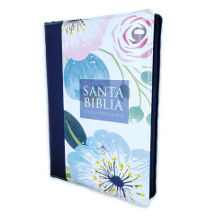 Biblia RVR 08 Simil cuero flores c/cierre LGI e índice