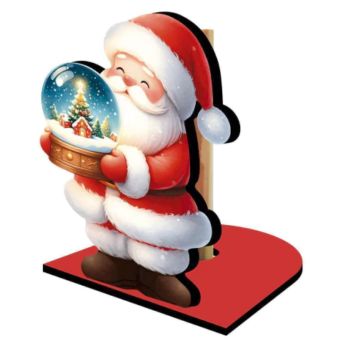 Porta Rolo de Papel Toalha Decoração De Natal Papai Noel Globo De Neve 13x21x14cm