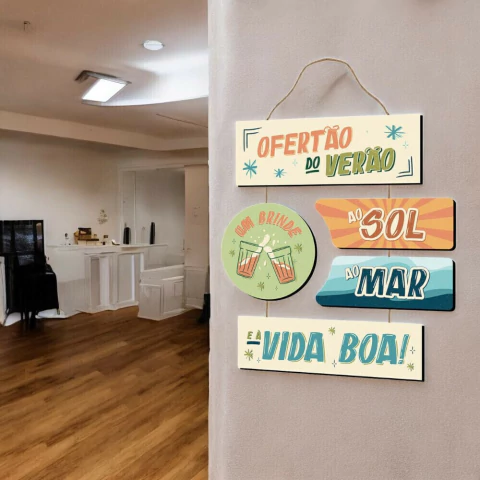 Placa decorativa Oferta do Verão - 24x48cm