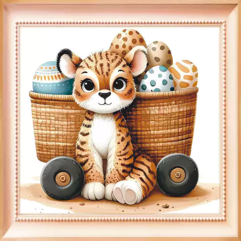 PLACA QUADRO DECORATIVO SAFARI INFANTIL-TIGRE