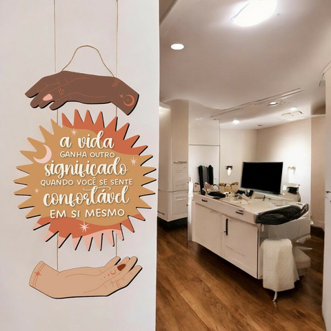Placa Decorativa A vida ganha - 21x45cm
