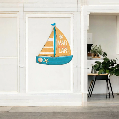 PLACA DECORATIVA - BARCO MAR DOCE LAR