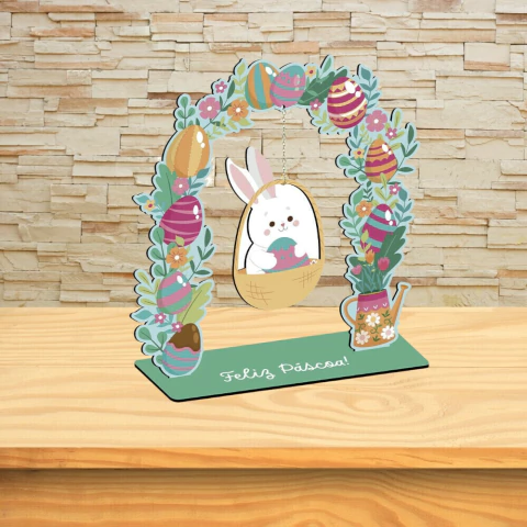 Decoração de Páscoa - Coelho pendurado - 20x22cm