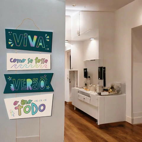 Placa Decorativa Viva como se fosse - 22x46cm