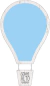Placa Lousa em MDF - Balão Azul - 31 x 22,5 Cm