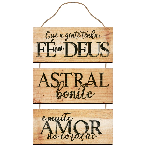 Placa Decorativa Em Mdf - Que A Gente Tenha Fé - 21,5 X 42 Cm