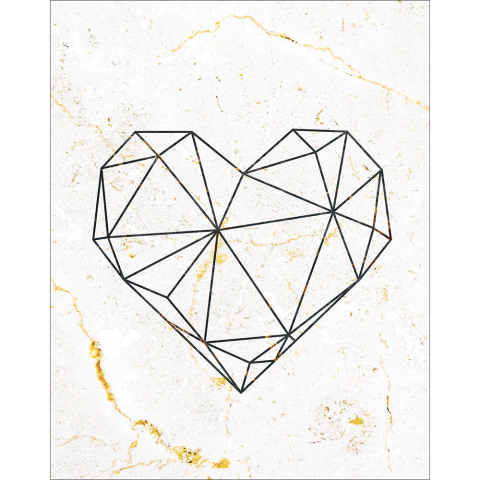 Placa Decorativa Em Mdf - Minimalista Coração - 19 X 24 Cm