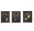 Kit Com 3 Placas Decorativas - Africana Com Ouro