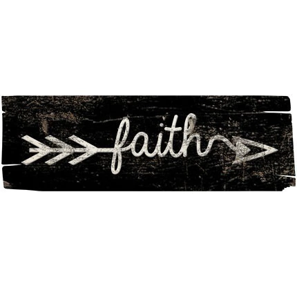 Placa Decorativa Retangular - Faith (Fé) - 40 x 13 Cm