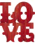 Placa Decorativa - Palavra Love Amor - 19 x 22 Cm