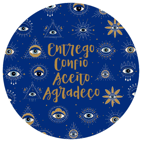 Placa Decorativa Em Mdf - Entrego, Confio, Aceito, Agradeço - 24,5 X 24,5 Cm