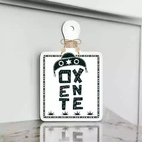 Placa Decorativa - Tábua Oxente Xilogravura Nordestina - 17 x 27 Cm