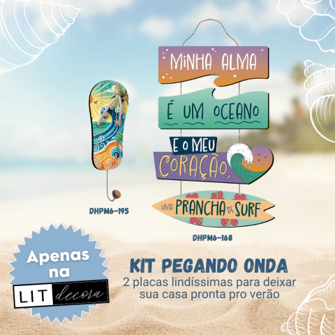 Kit Pegando Onda - 2 placas em MDF DHPM6-168-195
