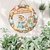 Placa Decorativa Corda Páscoa - Guirlanda Casal De Coelhos - 30 x 30Cm - comprar online
