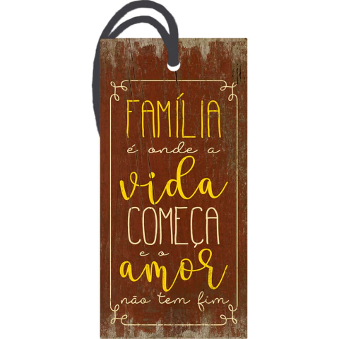 Tag Em Mdf - Família -7 X 14 Cm