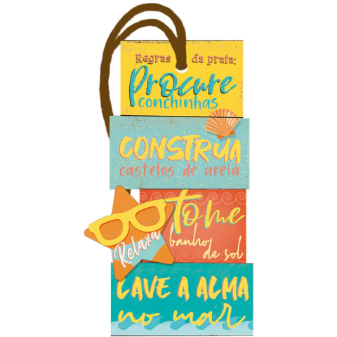 Tag Em Mdf - Regras Da Praia -7 X 14 Cm