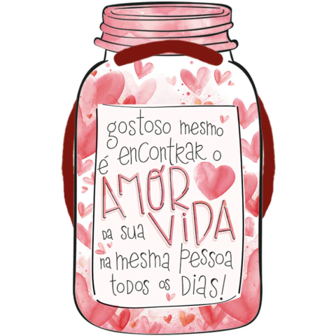 Tag Em Mdf - Pote De Amor Namorados -7 X 14 Cm