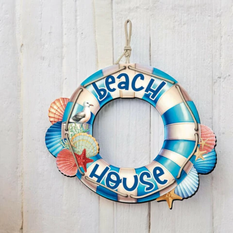 Placa decorativa Beach House - 34x33cm