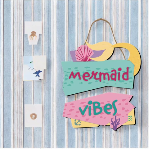 Placa Decorativa Mermaid - 25x35cm